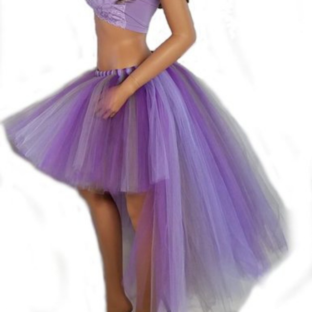 Adult Purple and Silver High Low Tutu Skirt